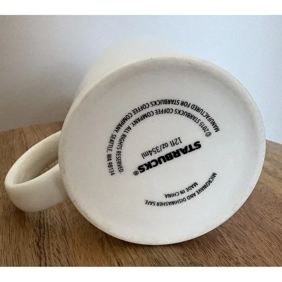 2015 Starbucks Classic Logo White Green‎ Mermaid Siren Coffee Mug 12 oz - Picture 5 of 5